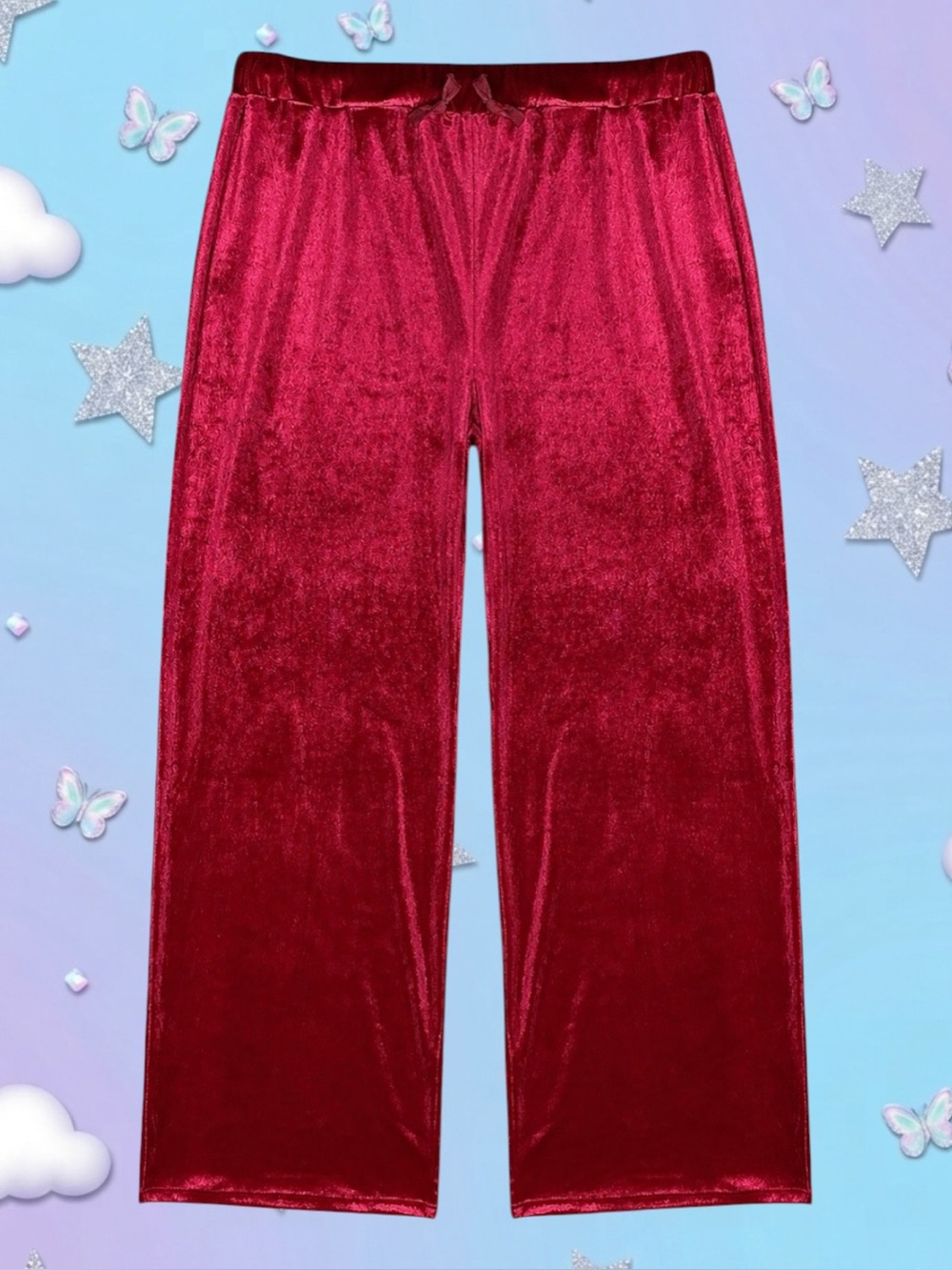 Dolls Kill Retro Y2K Style McBling Athleisure Loungewear Casual Velour Pants 1X